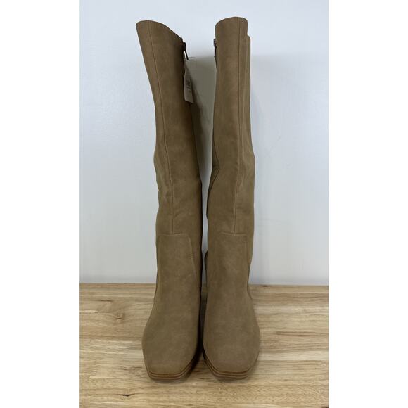 a.n.a Memory Foam Gould Stacked Heel Knee High Boots Tan Light Brown Size 11 Med - Picture 3 of 14